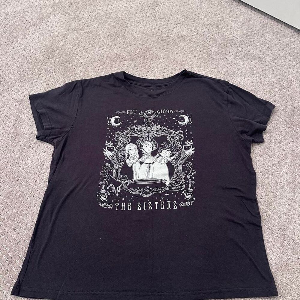 Disney Hocus Pocus The Sisters Black Graphic Tee Sanderson Sisters L